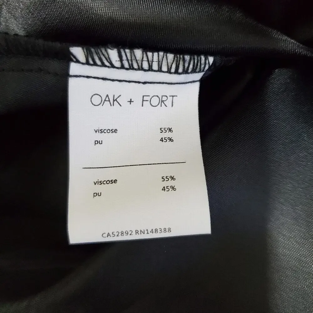 Oak + Fort | Snakeskin Pattern Patent Leather Raw Hem A-Line Miniskirt